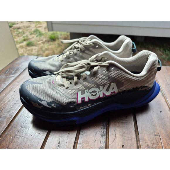 Hoka One One Torrent 4 Men’s Size 8 D ‘Farro/Ultramarine’ Trail Running Shoes - Picture 2 of 8